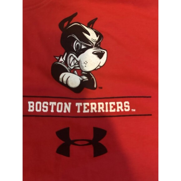 NWT Under Armour Heat Gear Mens Size Large Boston Uni Terriers T-shirt Red - Picture 3 of 9